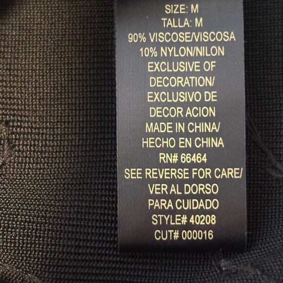 NEW Sandra Darren Black Beaded 3/4 Sleeve Knit Top Scoop Med Elegant VTG Glam - Picture 8 of 8